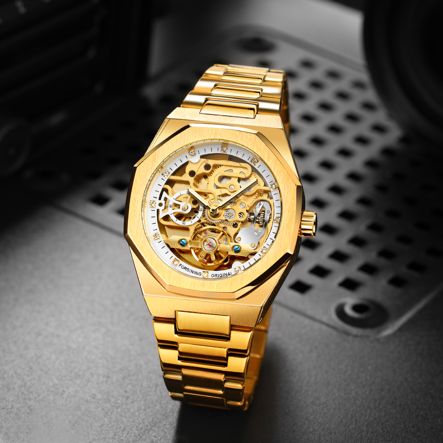 Relógio Masculino Magnum Automático Luxo Dourado Original Cor Do