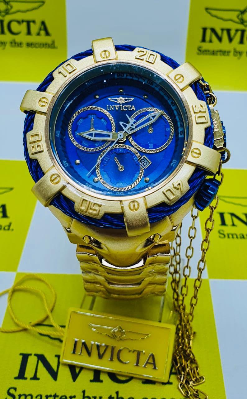 💥 MEGA PROMOÇÃO Invicta Thunderbolt PROVA D'ÁGUA + 2 Brindes 🎁  Corrente Cartier 70cm + Pulseira Folheada Cartier